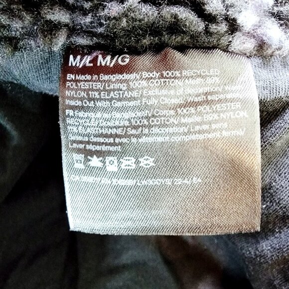 Lululemon Women Black Scuba Oversized Fleece Funnel Neck Jacquard Pullover Sz M - Picture 8 of 9